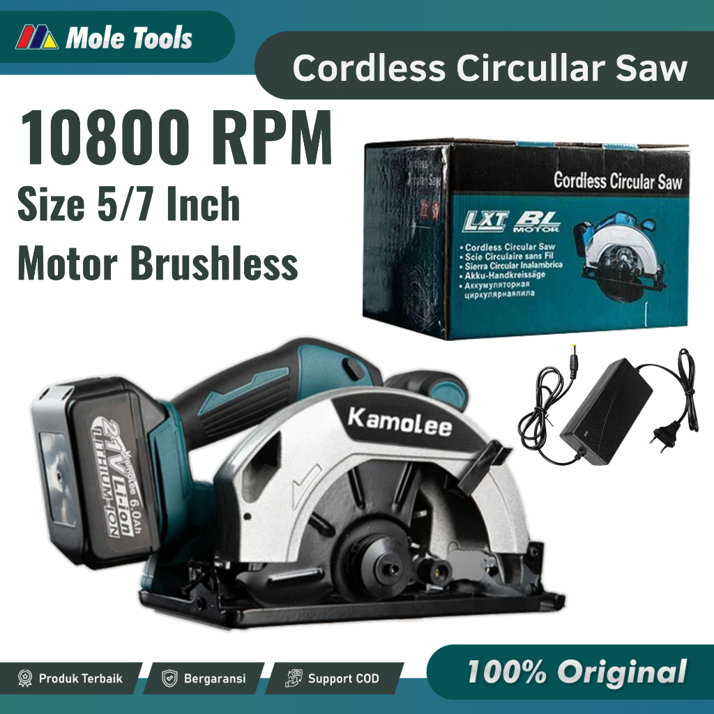 Mesin Gergaji Potong Kayu Cordless Circular Saw Kamolee | Circular Saw | Mesin Gergaji | Mesin Poton