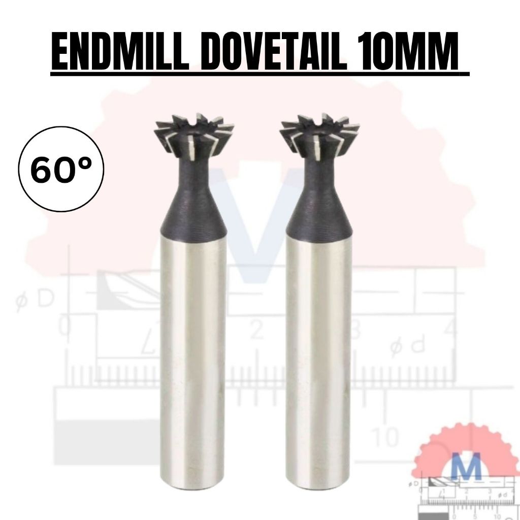 Dovetail End mill 60degree 10mm endmill ekor burung grooving