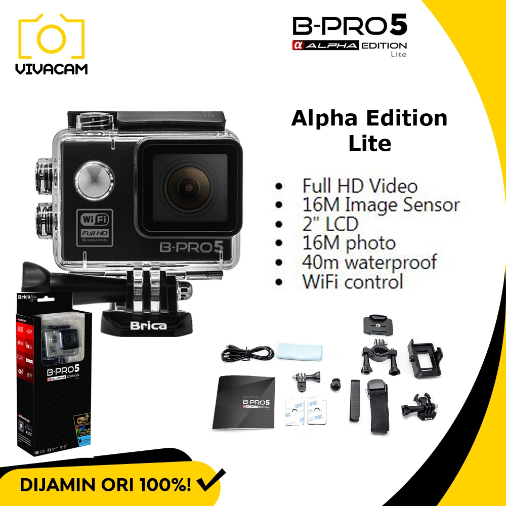 Brica B-Pro 5 Alpha Edition Lite - AE Lite - Action Camera (WIFI) - GARANSI RESMI