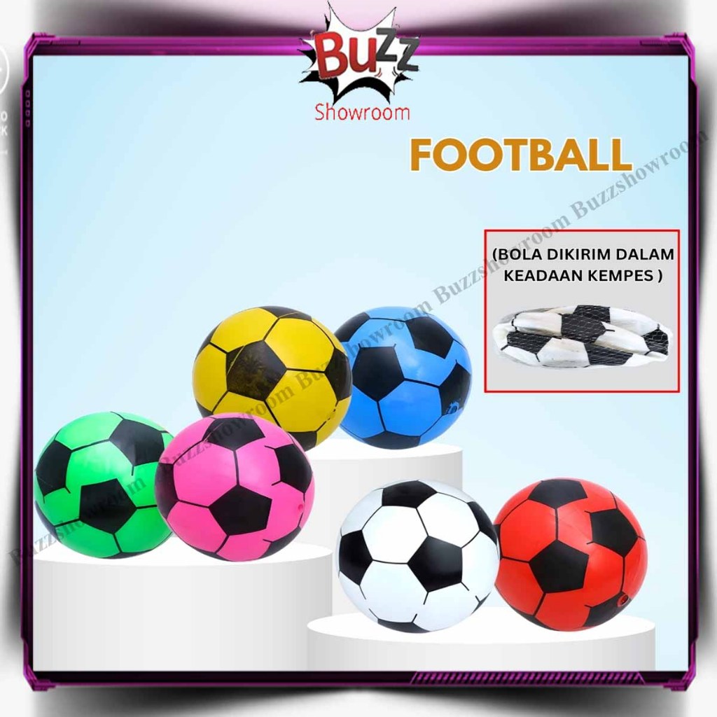 Bola Sepak Karet Warna Warni Mainan Bola Kaki Anak Kecil