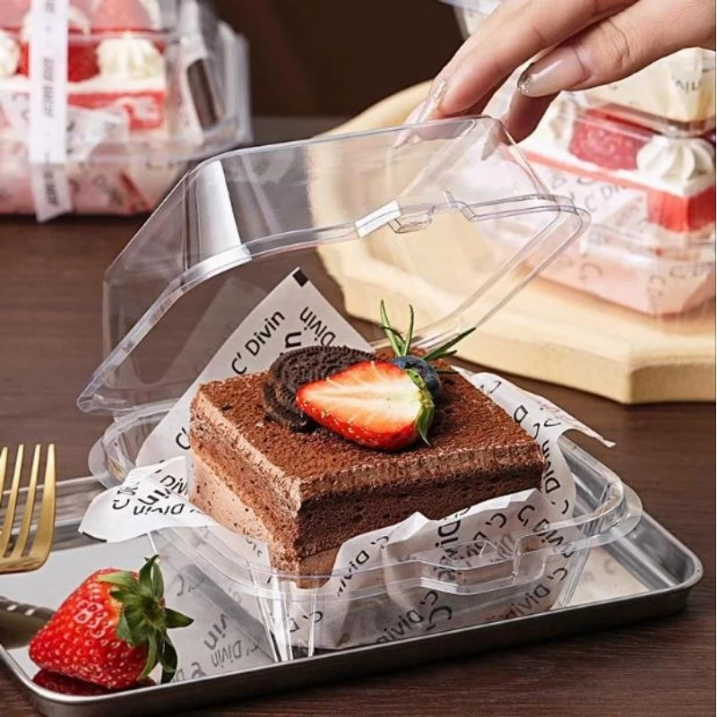 Korean bento burger box bening dessert box 10,5x10,5 cm mika kotak kue slice cake dessert box