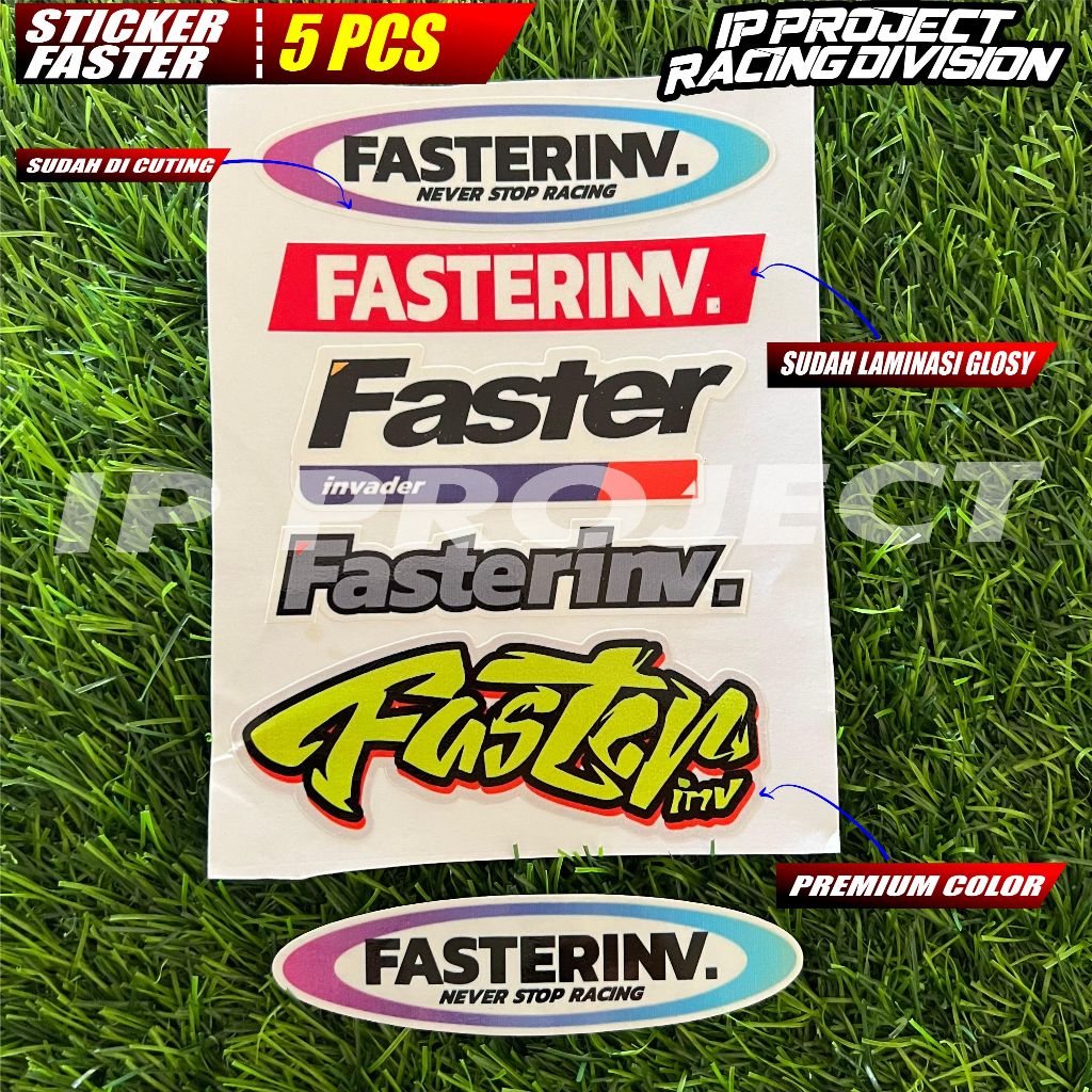 STIKER FASTER INV STICKER PACK FASTER INVADER ISI 5 PCS SUDAH CUTING DAN LAMINASI GLOSY