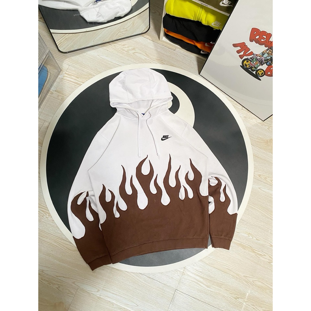 Hoodie Nike White Reworked