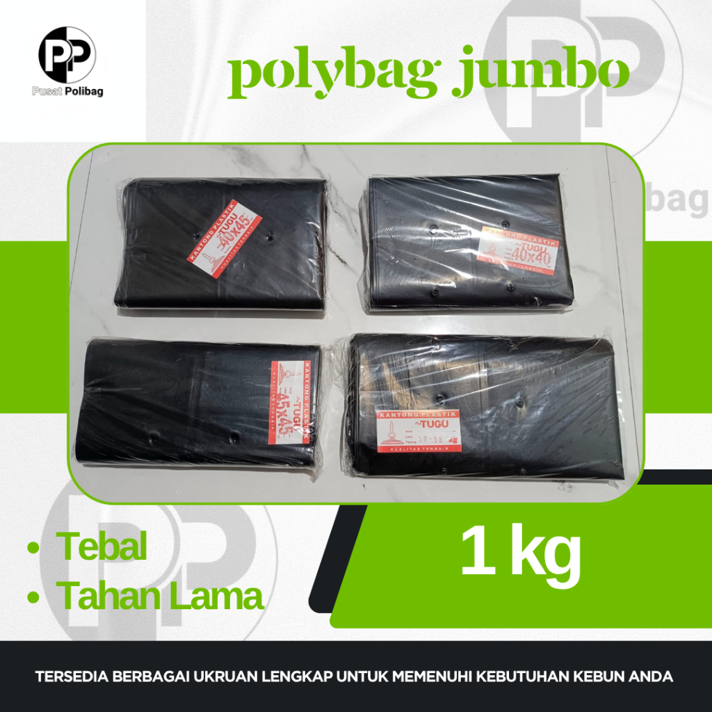 1kg - Polybag Tanaman Ukuran Jumbo Plastik Polybag / Polibag Tanaman Untuk Pembesaran