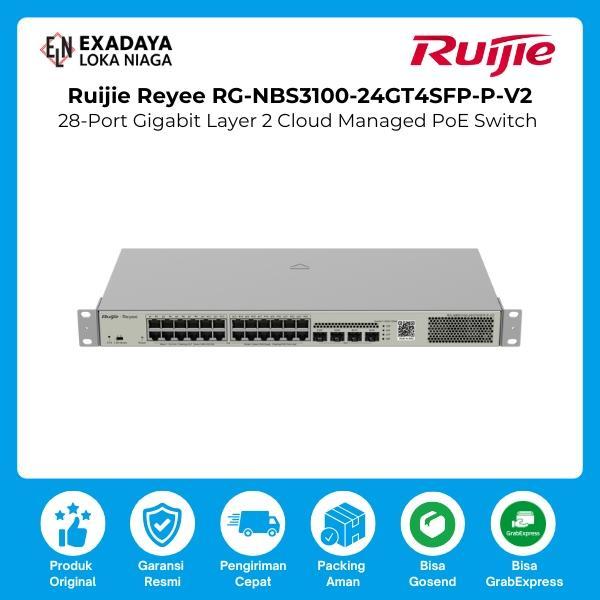 Ruijie RG-NBS3100-24GT4SFP-P V2 , 24-Port Gigabit POE 370W 4 SFP L2 Managed switch