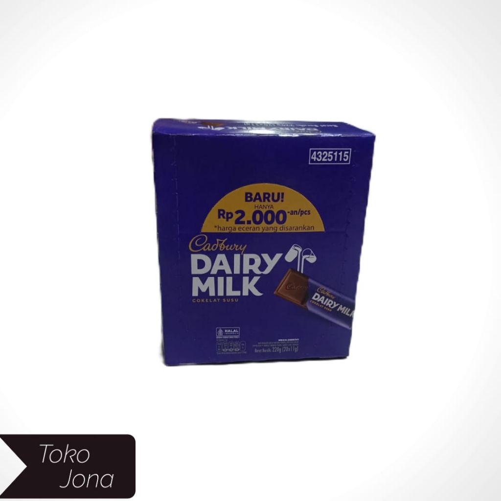 Cadbury Dairy Milk Coklat Susu 1 box isi 20 pcs