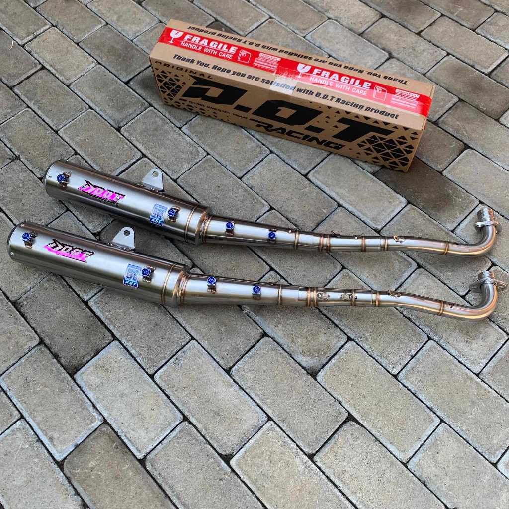 knalpot standar racing jupiter z burhan, vega r new, vega zr, rr original D.O.T racing stainlis bass
