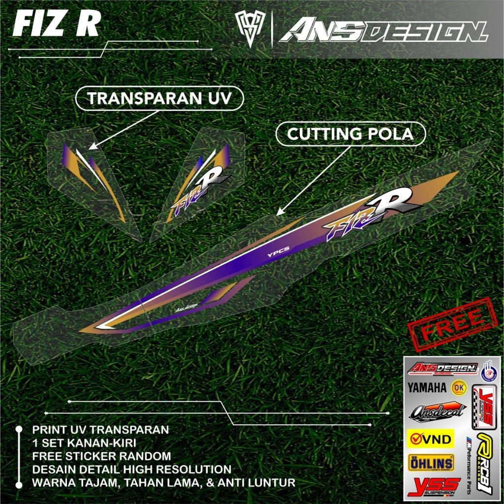 STRIPING TRANSPARAN FIZR TITANIUM | YAMAHA FIZR | STRIPING FIZR CUSTOM |  STRIPING FIZR FARIASI