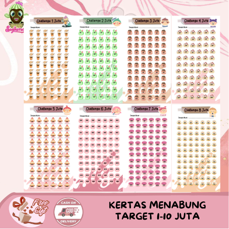 Kertas Saving Challenge A6 / Kertas Menabung Binder / Kertas Menabung Target