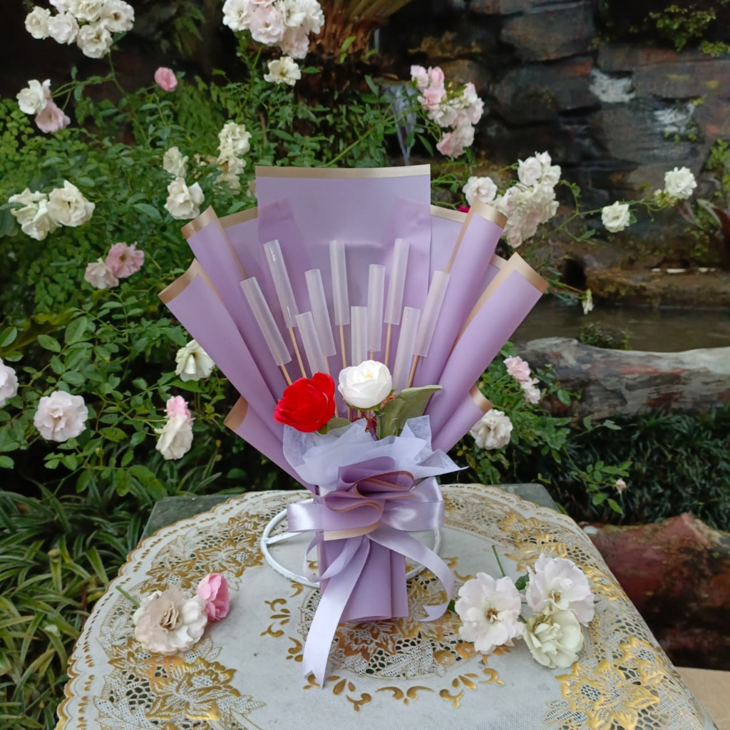 Buket Uang Kosongan Bentuk Roll Isi 10, 15 , 20 dan 25 Slot / Buket ulang tahun / Buket wisuda