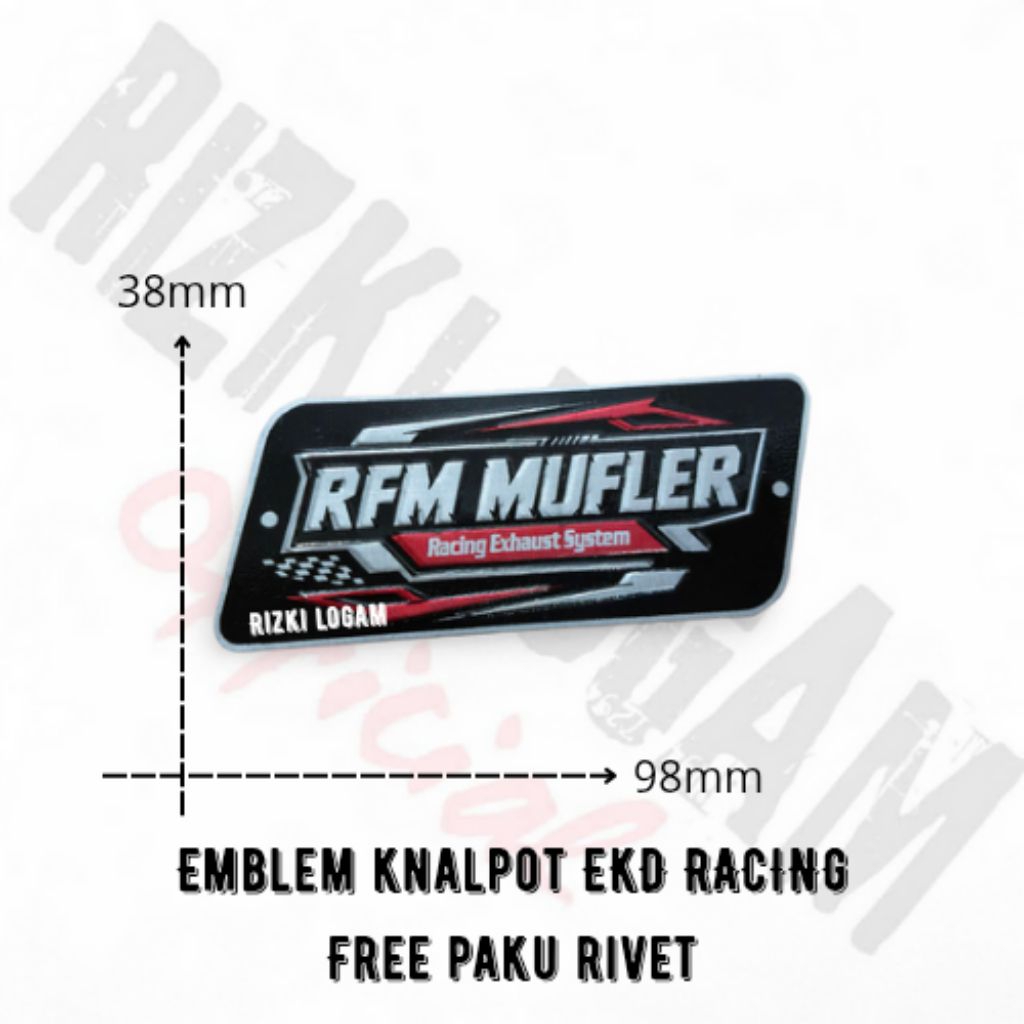 Emblem knalpot RFM MUFFLER Free paku rivet