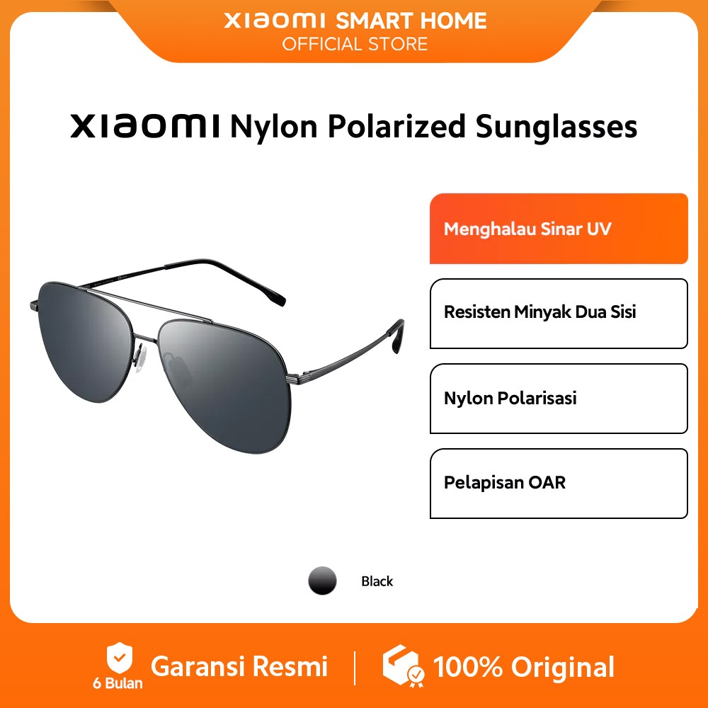 Xiaomi Nylon Polarized Sunglasses | Menghalau Sinar UV | Resisten Minyak | Nylon Polarisasi | Pelapi