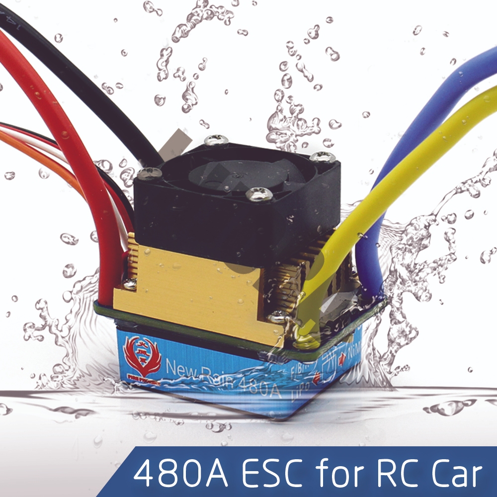 ESC brushed NEW RAIN 480A waterproof fan cooling single motor dual motor rc crawler 1:10 AXIAL SCX10