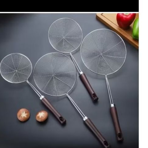 LC90 Serok Masak / Saringan Masak Stainless Steel Gagang Kayu