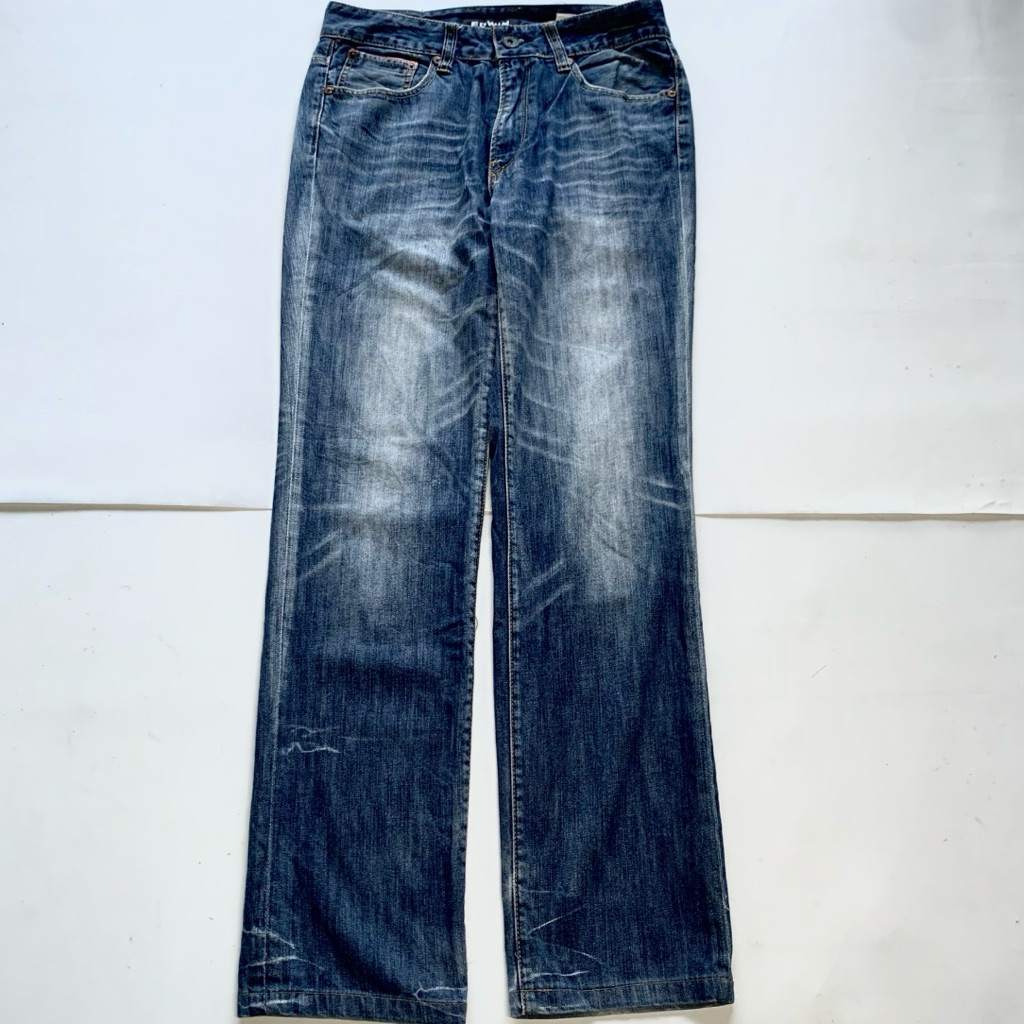 Edwin straight denim pants aksen selvedge