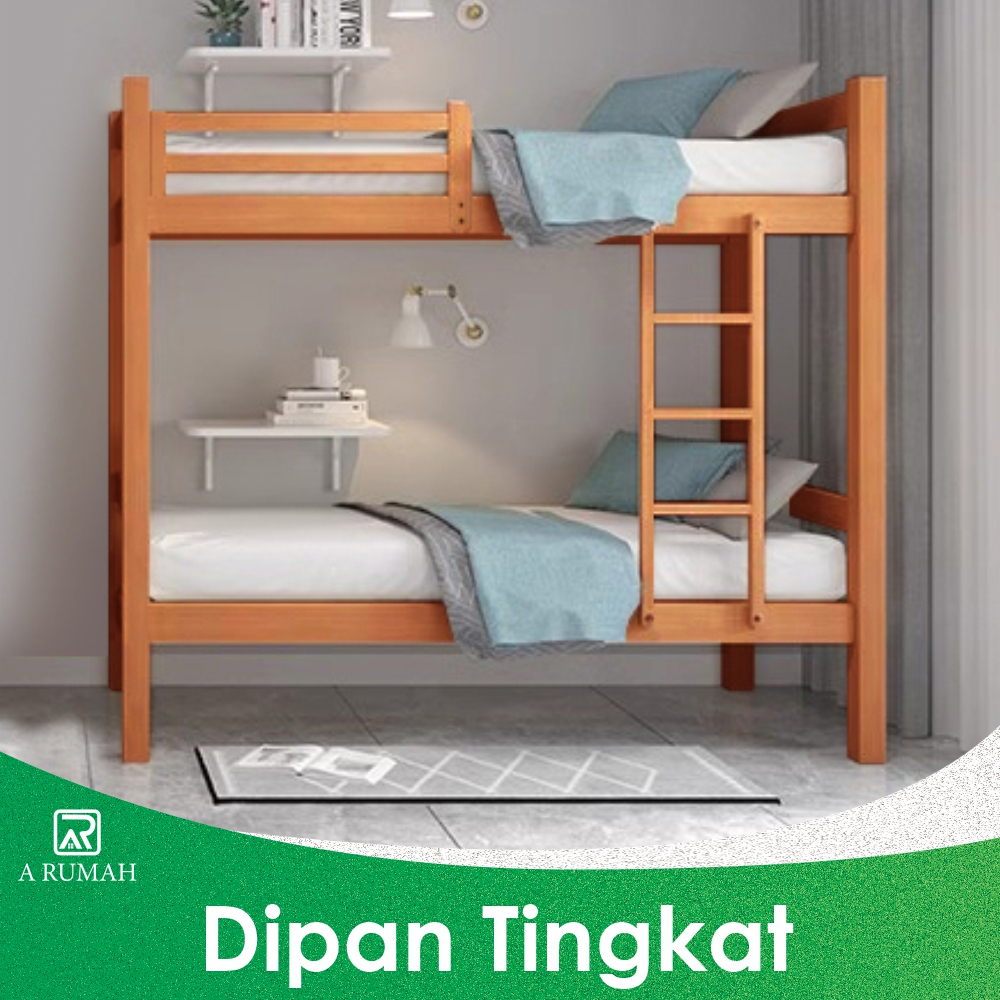 tempat tidur tingkat / ranjang tingkat kayu / ranjang susun kayu / dipan tingkat / dipan tempat tidu