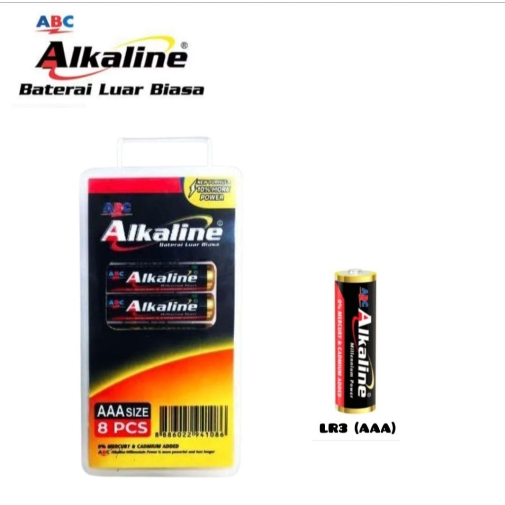 Battery ABC Alkaline AAA A3 LR03 Isi 8