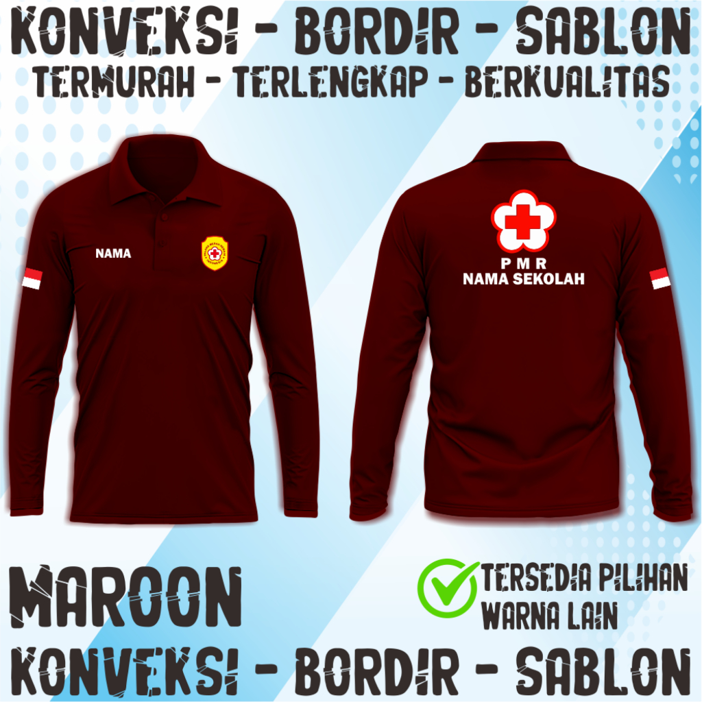 KAOS KERAH PMR - SERAGAM PMR - KAOS KERAH PALANG MERAH REMAJA - POLOSHIRT PMR
