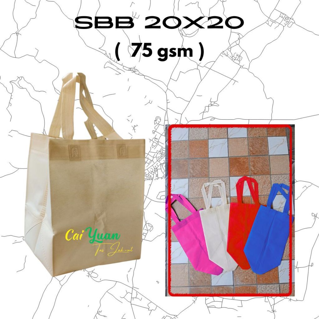 Tas Spunbond Type TKM(TAS KOTAK MAKANAN) UK 20x20 cm Tas Box Makanan.Cake Belanja