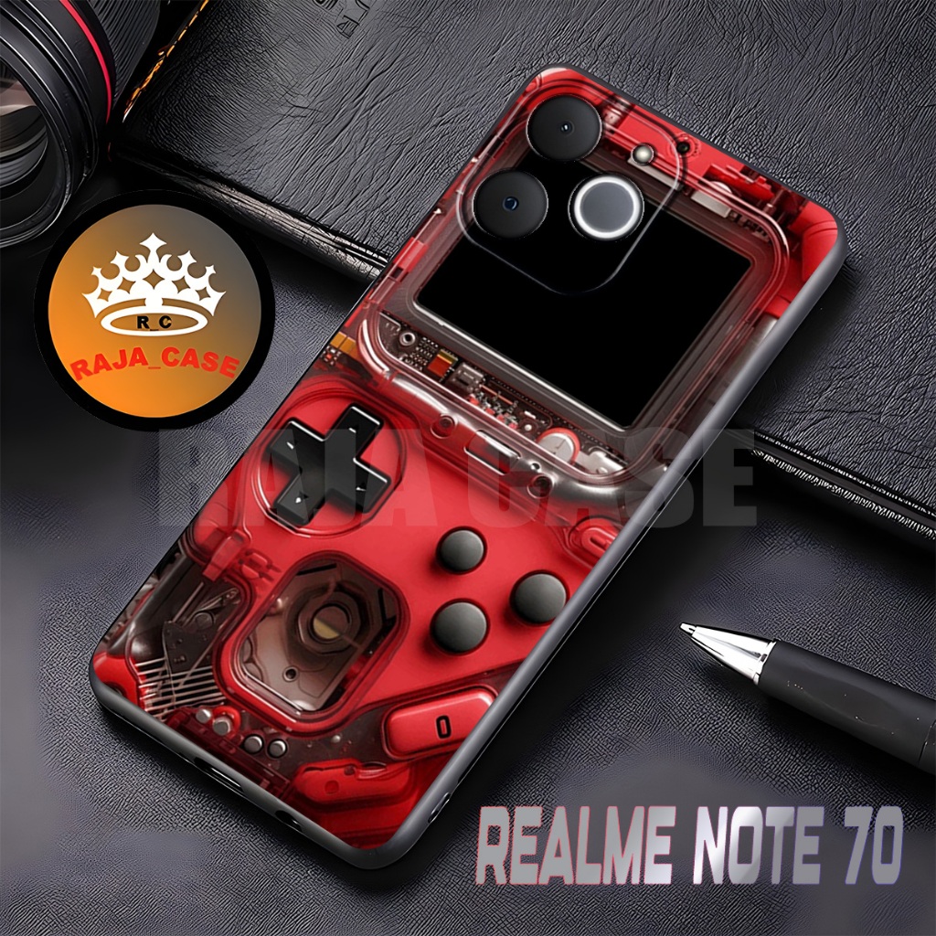Rc Case Realme Note 70 Terbaru 2024 - bahan karet lentur - Motif GameBoy  -case keren - all type hp