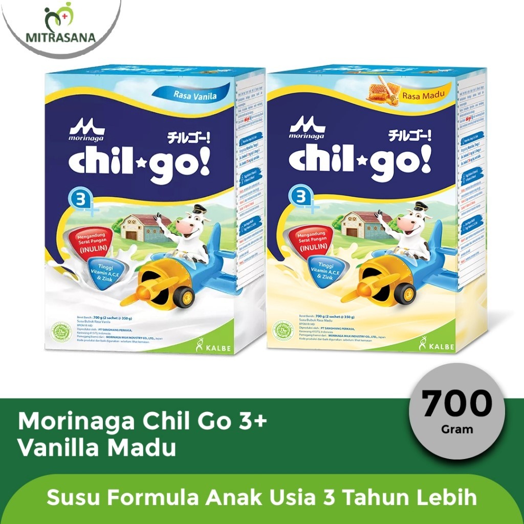 Morinaga Chil Go 3+ Vanilla Madu 660g (2 x 330g) - Susu Formula Anak 3-12 Tahun