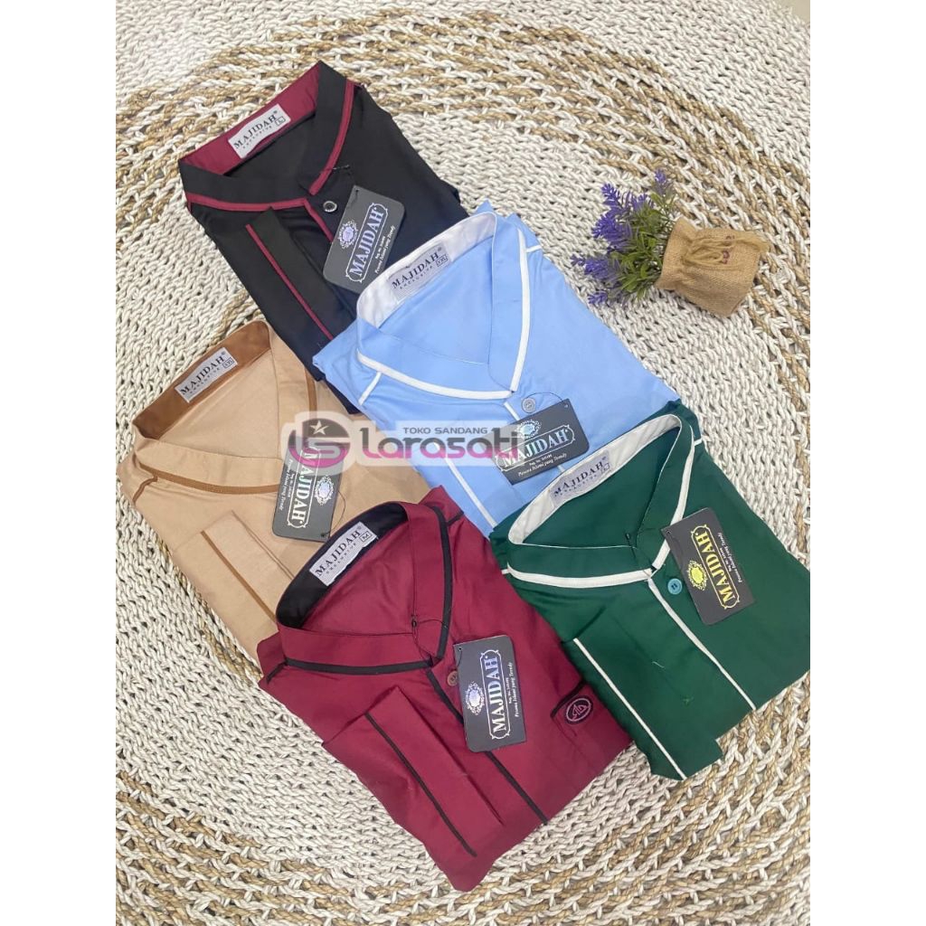 baju Koko merk MAJIDAH lengan panjang warna/ baju Koko kekinian kualitas premium