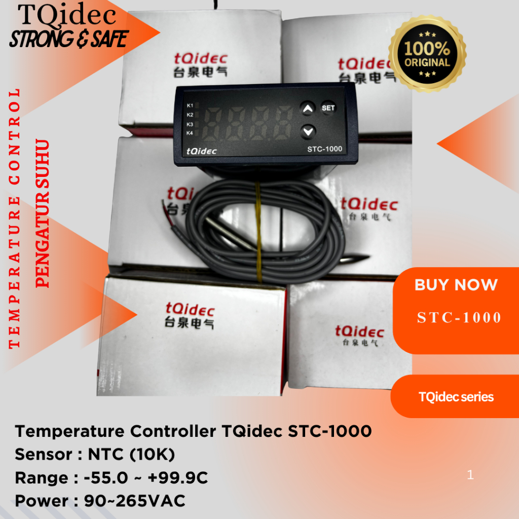 Temperature Controller tQidec STC-1000 Kontroler Suhu Intelejent Digital Display dengan Kabel Sensor