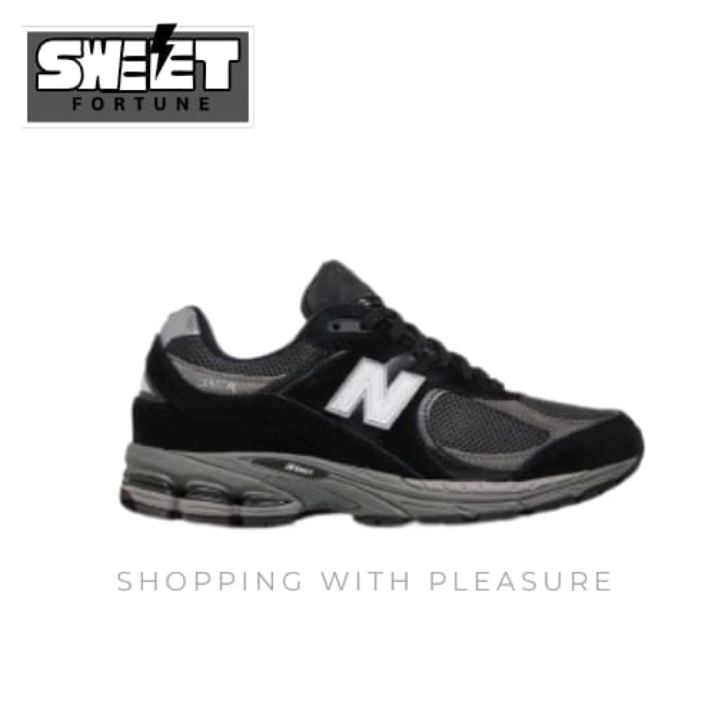 (SWEETFORTUNE) Sepatu Sneakers NB 2002R Black Dark Grey
