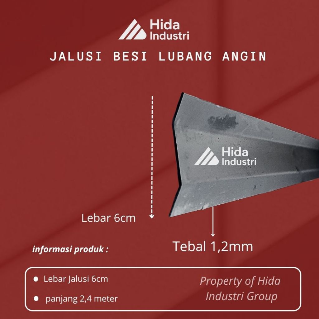(PROMO) Jalusi Besi | lubang Angin | Tebal 1,2mm Panjang 2,4 meter