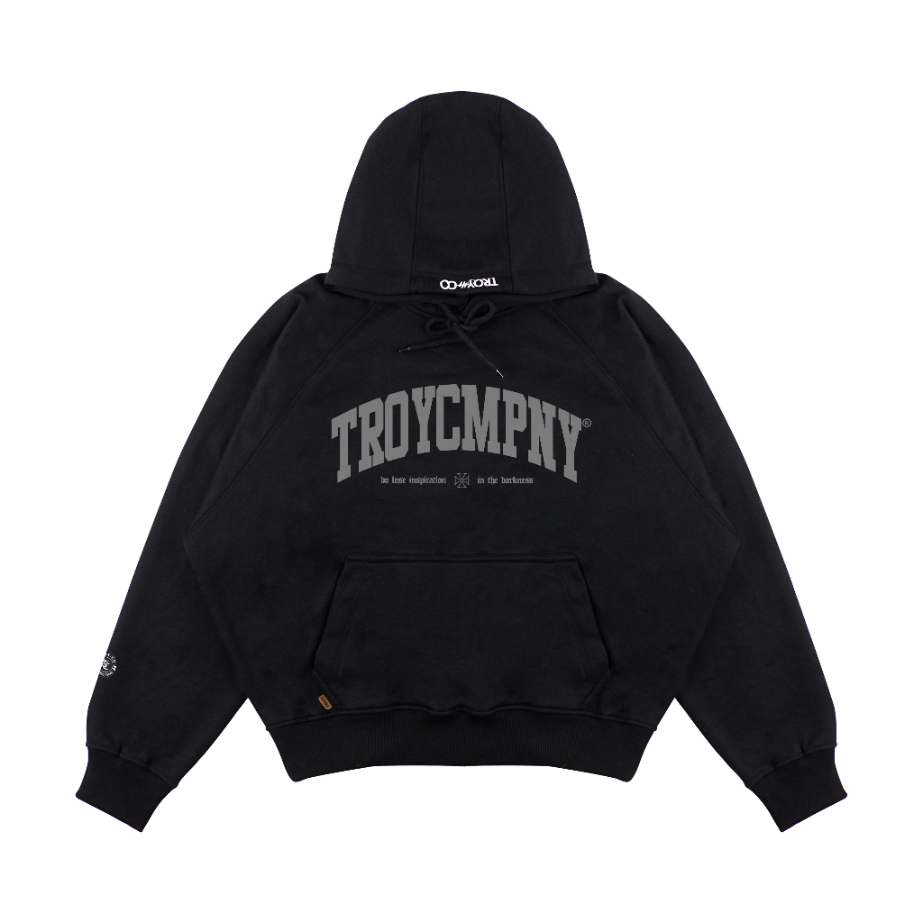 Troy Company Hoodie Boxy Raglan Black Obscure - Hoodie Boxy Hitam BRH 3361