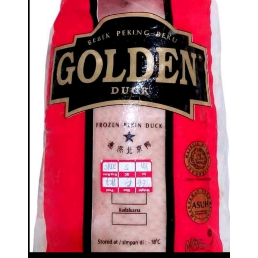 bebek peking frozen merek golden berat 2.4-2.5 kg