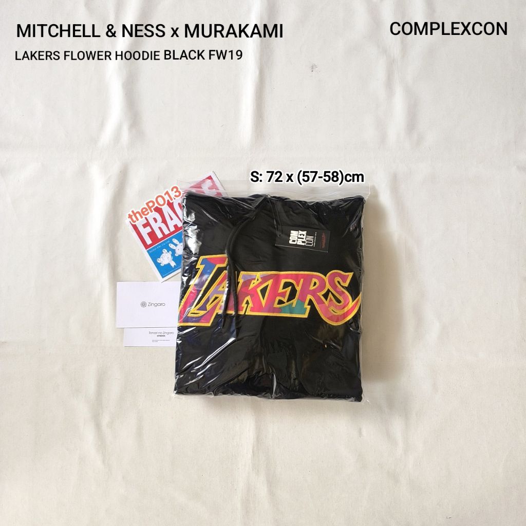 COMPLEXCON X MITCHELL N NESS X MURAKAMI TMKK LAKERS FLOWER HOODIE BLACK FW19 AUTHENTIC 100% BNWT