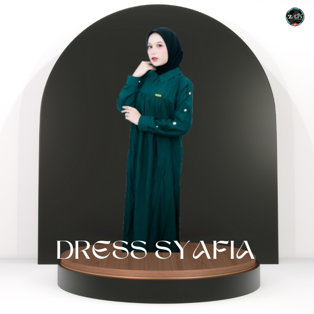 Gamis Midi Muslim Modern Adem Katun Poli Linen Midi Dress Muslim Modern Adem Poli Linen Terbaru