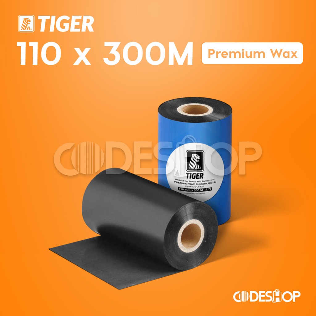 RIBBON BARCODE WAX UKURAN 110 X 300 RIBBON TIGER