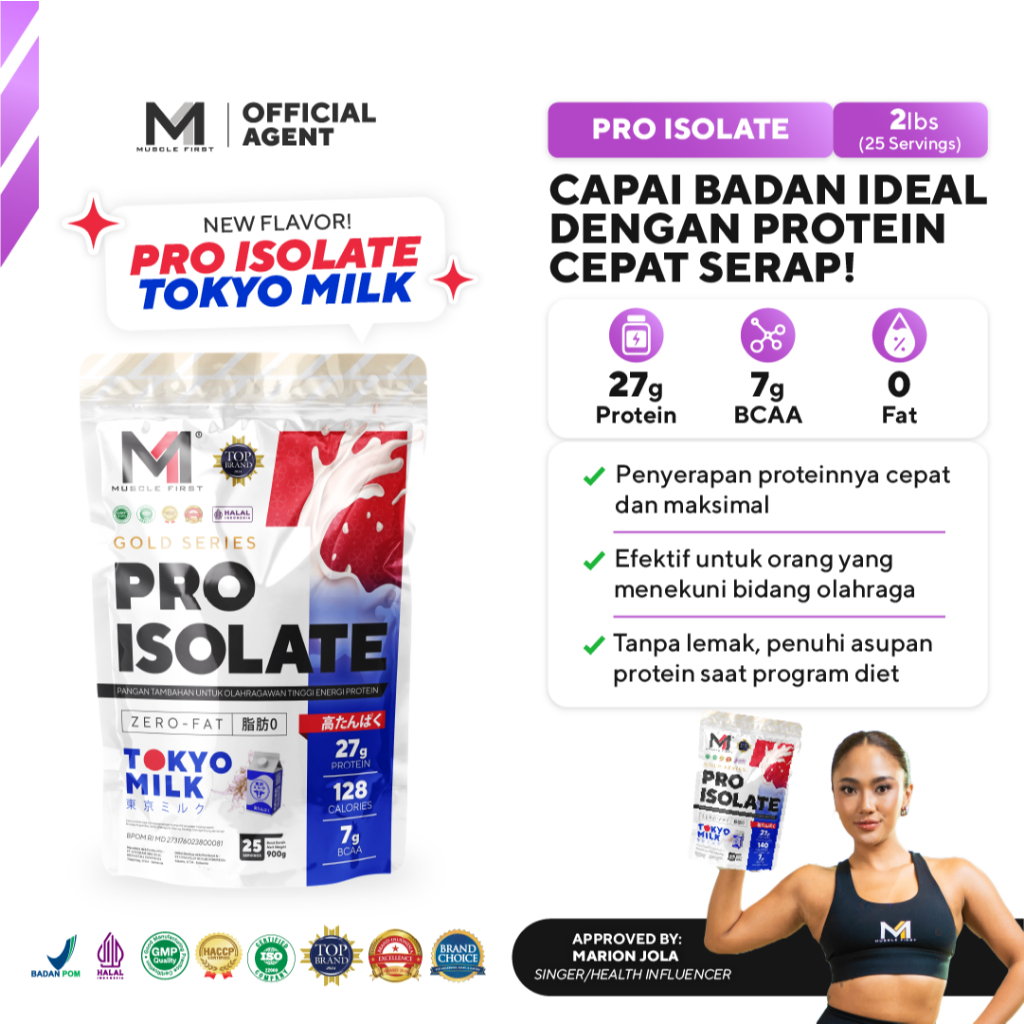 MUSCLE FIRST Pro Isolate 2 lbs / 900 gr - Susu Whey Protein Isolate Suplemen Fitness