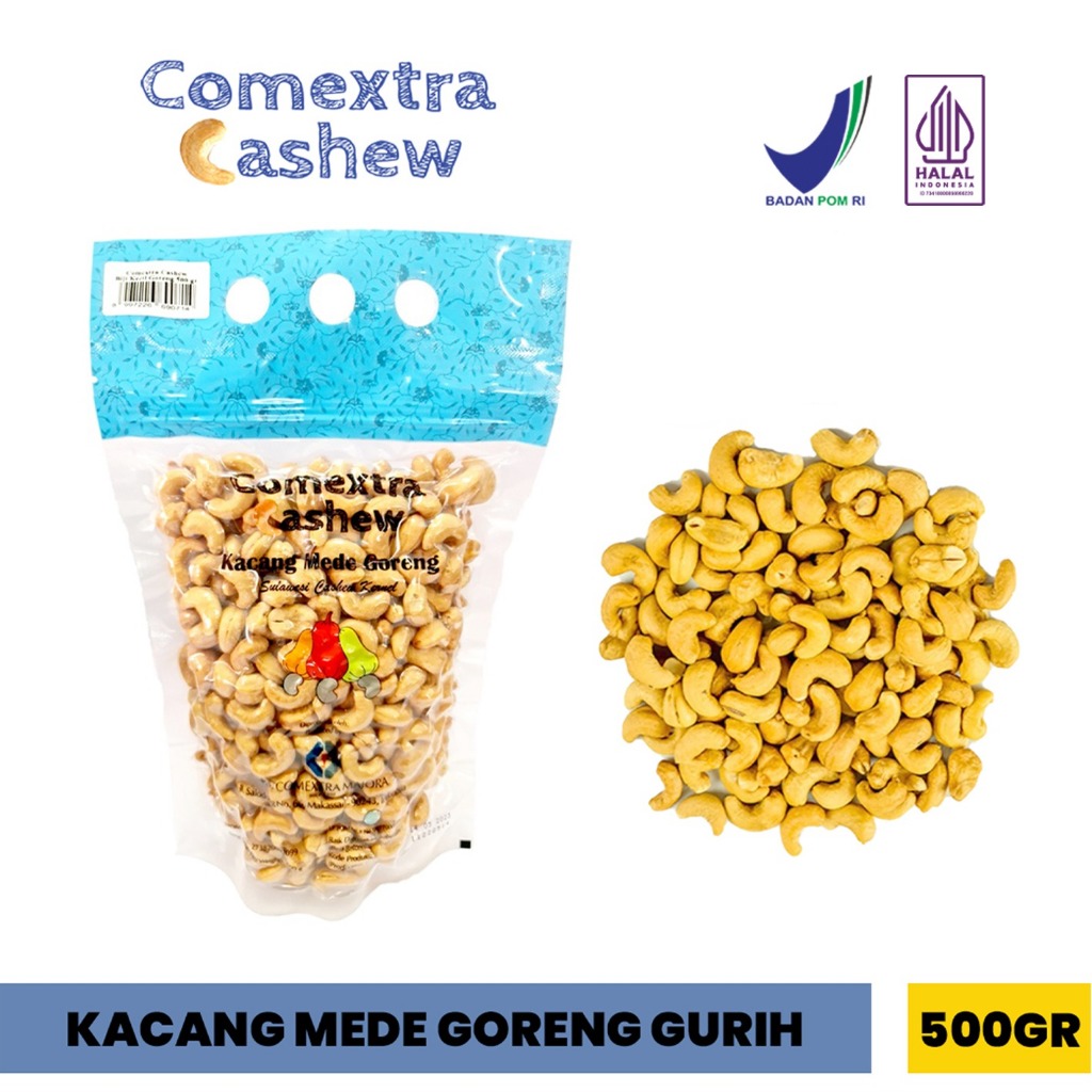 Kacang Mede Comextra Goreng Gurih 500 Gram (Biji Kecil) - Cashew Kernel Kacang Mente / Mete Comextra