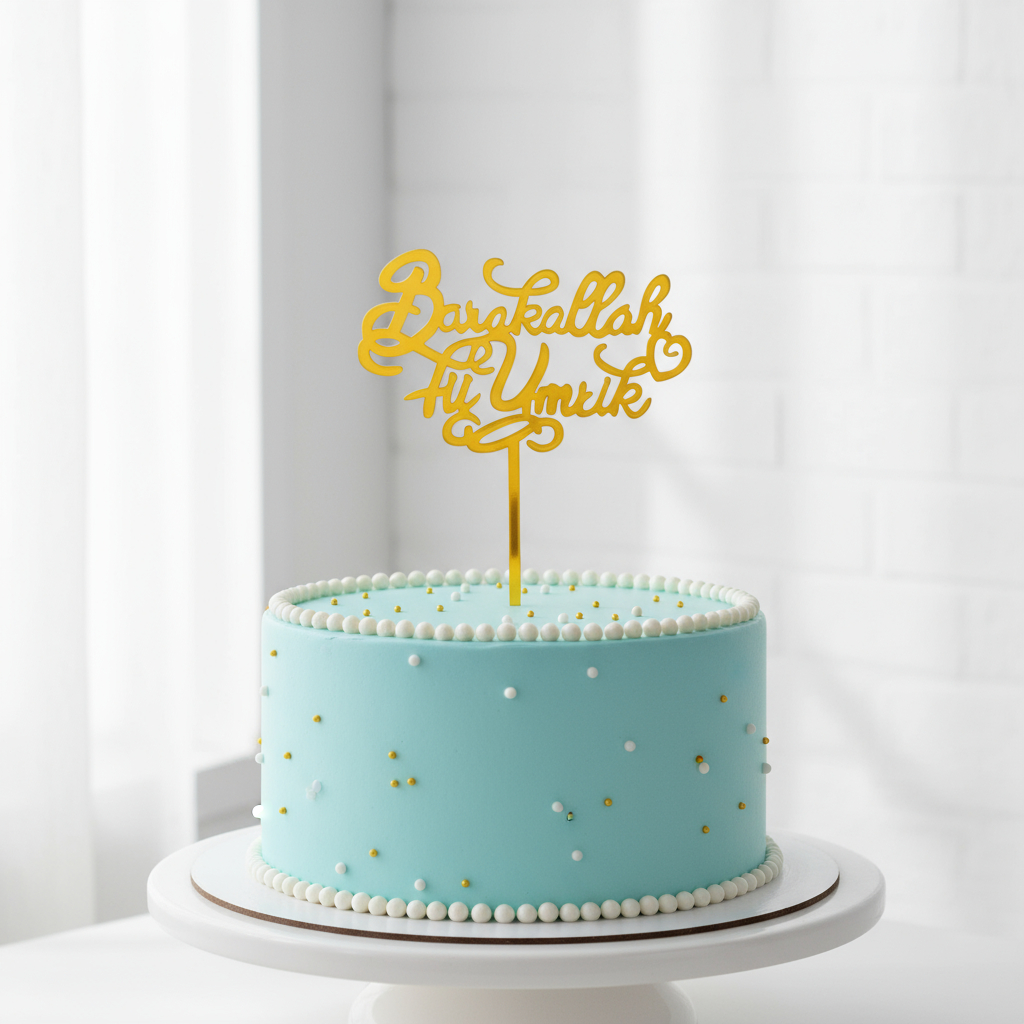 topper akrilik barakallah fii umrik acrylic topper