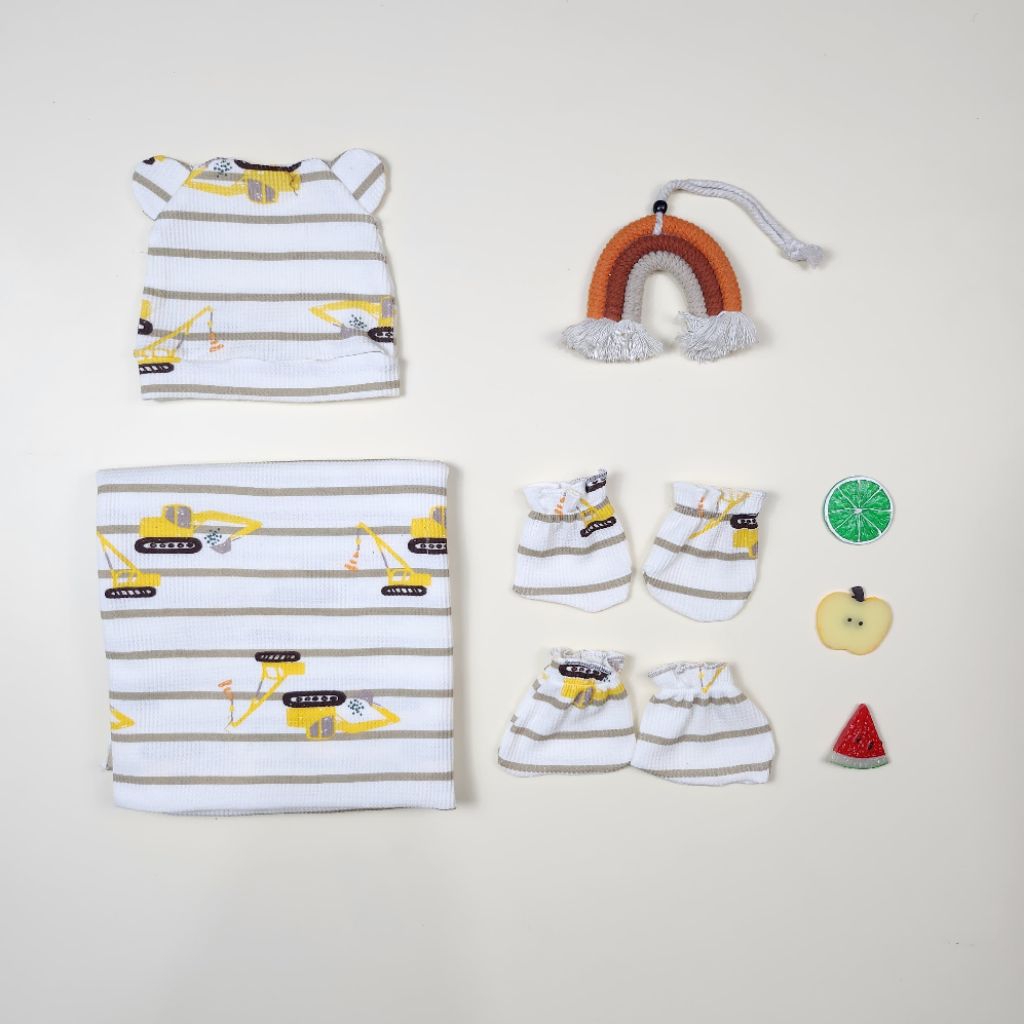 Nisyya Kids - Swaddle Set Topi / Swaddle Baby boy / Bedong Set Topi / Bedong Bayi Laki Laki