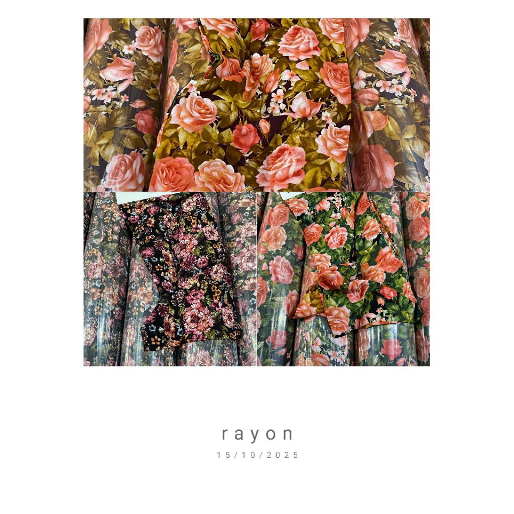 bahan kain rayon viscose premium motif bunga terbaru,kain rayon viscose motif