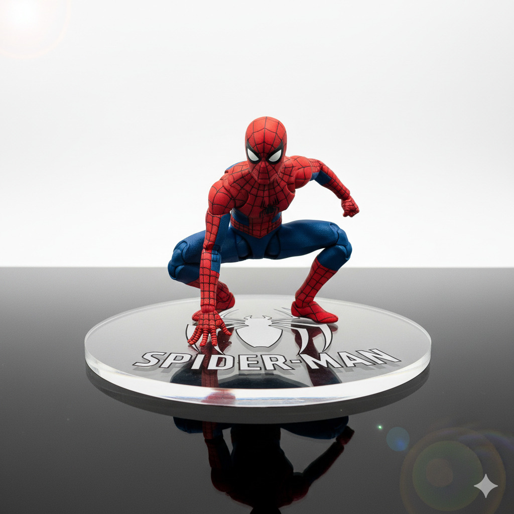 Tatakan Action Figure custom spiderman/ironman/rog/batman/custom nama sendiri dll.