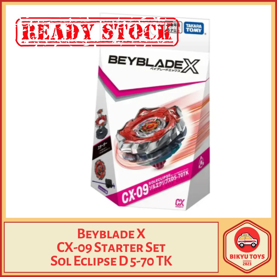 Beyblade X CX-09 Sol Eclipse D 5-70 TK Bit Turn Kick Starter Set Takara Tomy Spinning Top