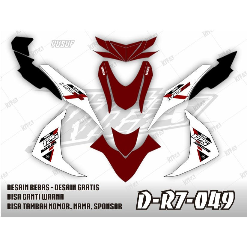 Stiker Decal Mio M3 Dekal Sticker Variasi Striping Yamaha Mio M3 Decal Mio M3 Racing Merah