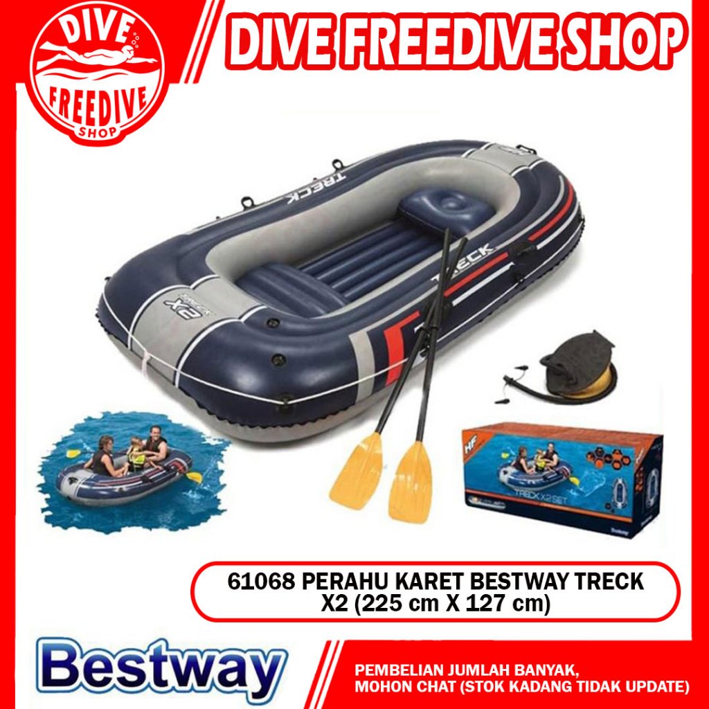 61068 Perahu Karet Rubber Boat Inflatable Bestway Hydro Force Treck X2 Set