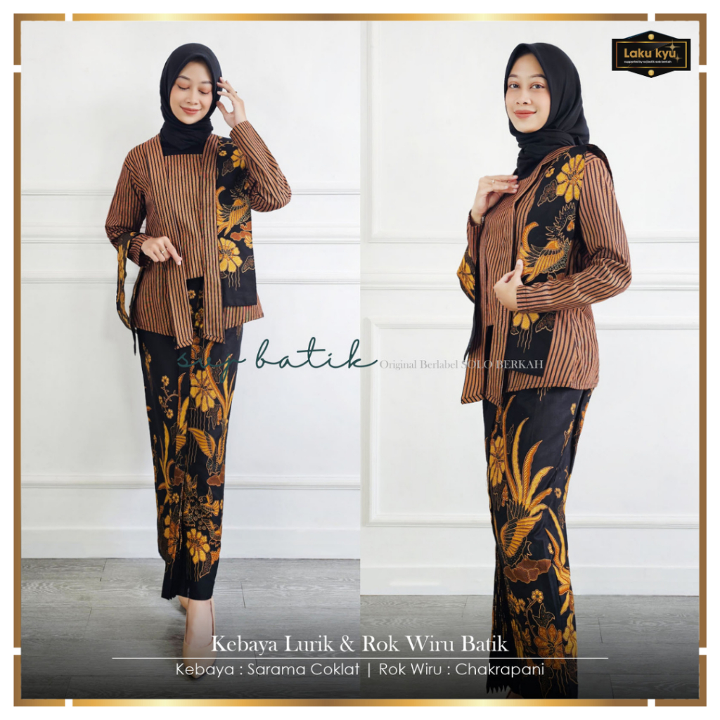 Setelan wanita batik lurik kekinian viral outfit wanita set rok span instan batik kondangan svj