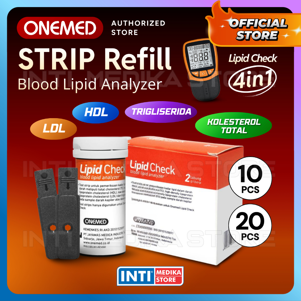 ONEMED - Strip Refill Cek KOLESTEROL LENGKAP Trigliserid HDL LDL Cholesterol Total LIPID CHECK | Lip