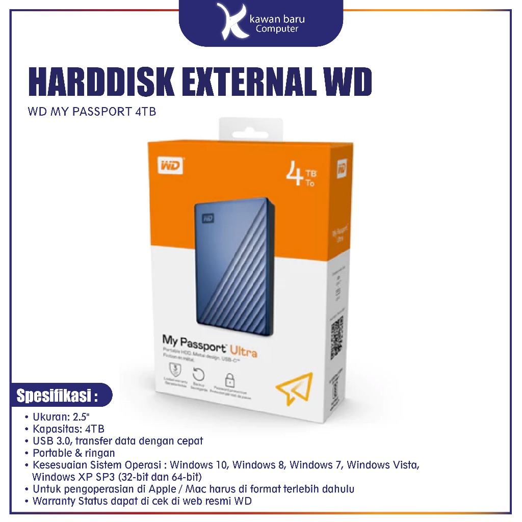 HARDDISK EXTERNAL WD MY PASSPORT 4TB BANDUNG