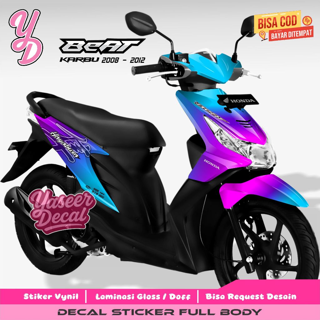 DECAL STICKER TERBARU BEAT KARBU FULL BODY DESAIN BUNGLON