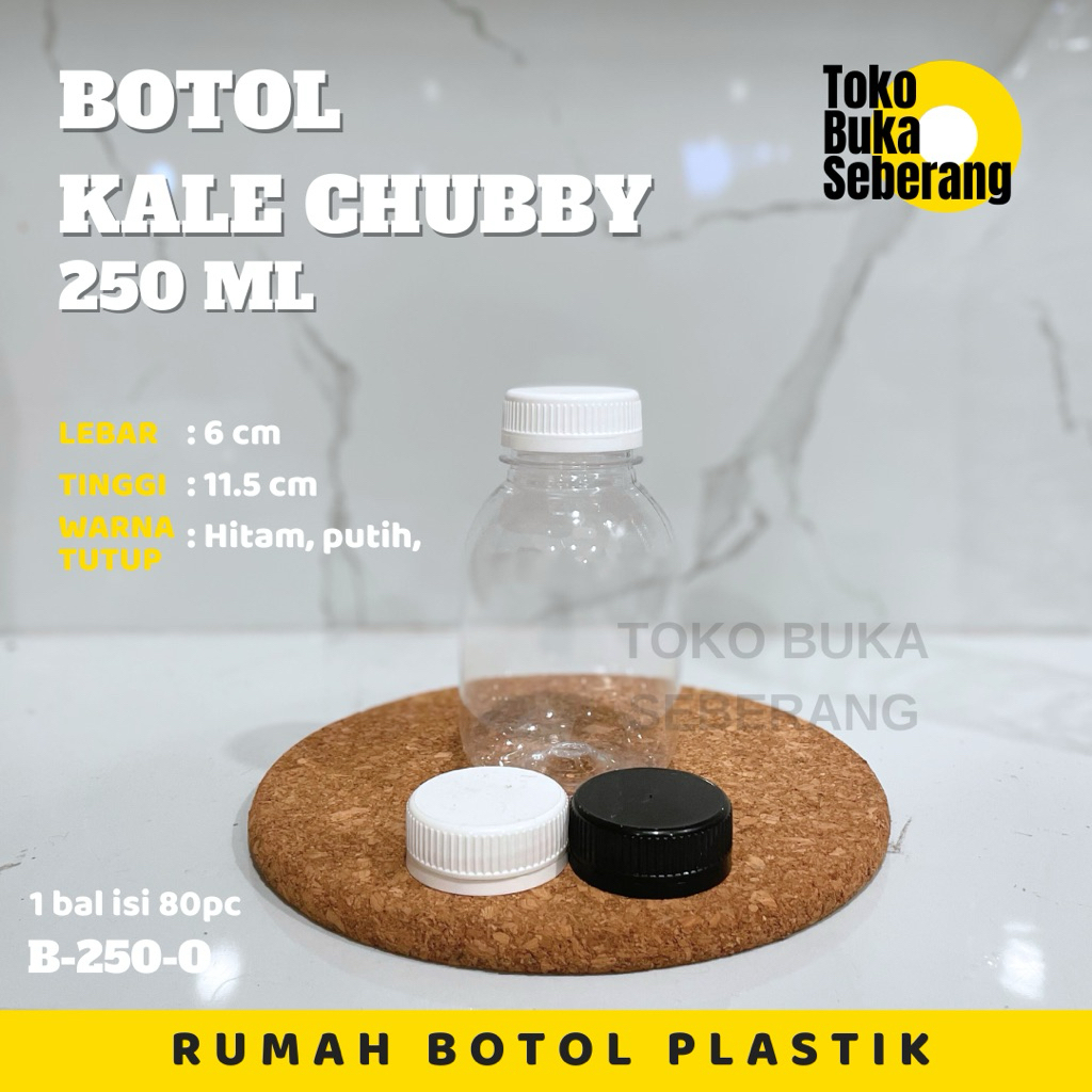 Botol Plastik Kale chubby 250 ml / Botol chubby /Botol gendut / Botol Jus / Botol minum /Pet /murah
