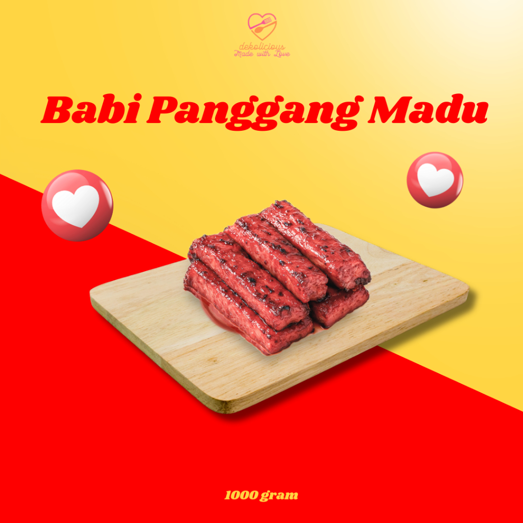 Babi Panggang Madu / Babi Merah Madu 1000 gram 1 Kg Charsiu Bapang Pork Belly Perut Babi Frozen Food