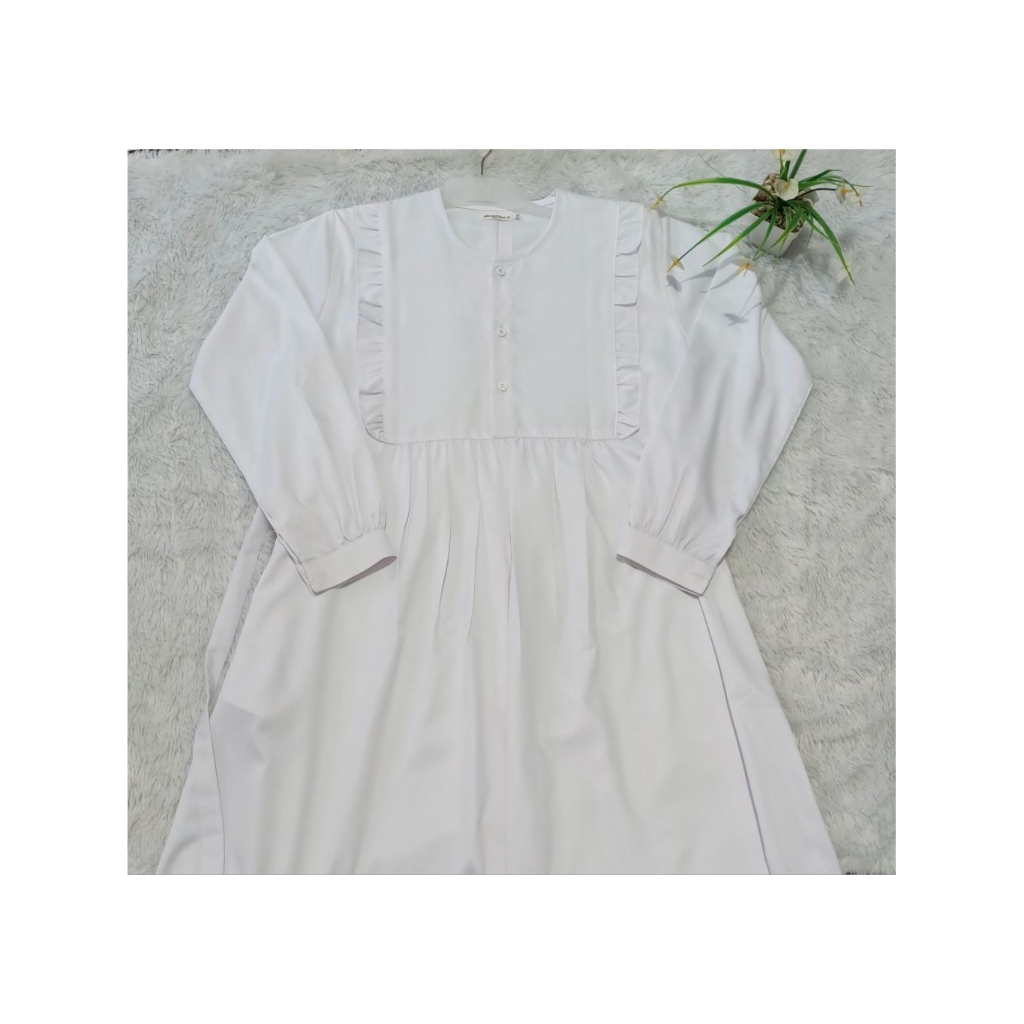 gamis putih katun  toyobo premium